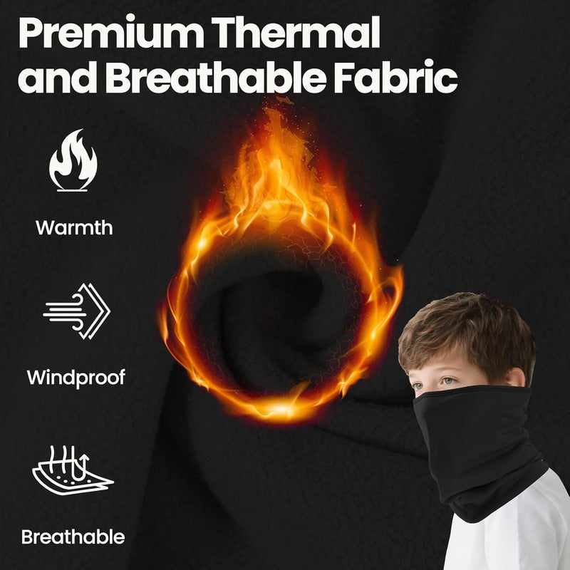 Beehow Store Kids Balaclava Ski Mask&Neck Gaiter Winter for Boys&Girls,Fleece Windproof Neck Warmer for Skiing Cycling Hiking - Image 5
